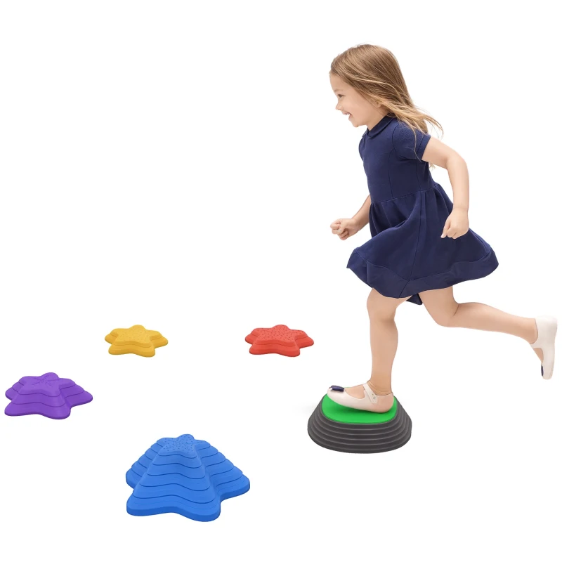 ZONEKIZ Trittsteine-Set für Kinder ab 3 Jahren, 5 Steine, rutschfest, bis 80 kg, Seestern-Design