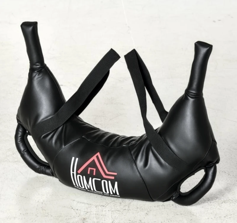 HOMCOM Bulgarian Bag, 25 kg, mehrere Tragegurte, verstärkte Nähte, 72 cm x 50 cm x 18 cm, Schwarz