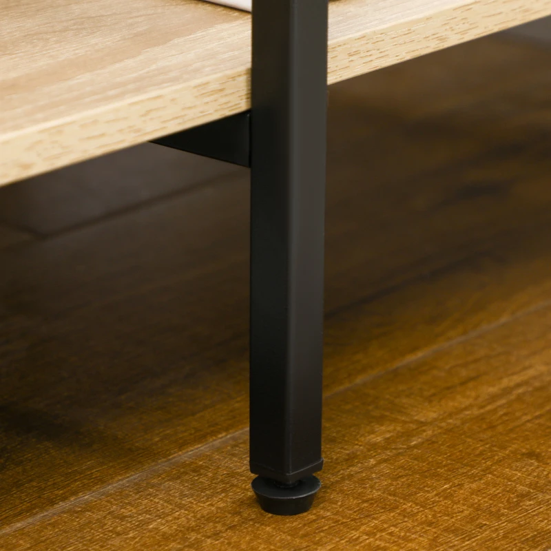 HOMCOM Penderie suport pentru haine de stil industrial din metal cu grindă și 4 rafturi, dim. 100L x 46L x 170,5H cm