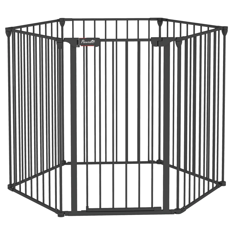 PawHut Poarta pliabila pentru caini de talie medie poarta de siguranta modulara siguranta poarta caine poarta de siguranta bariera poarta despartitoare pliabila otel gard inchidere automata