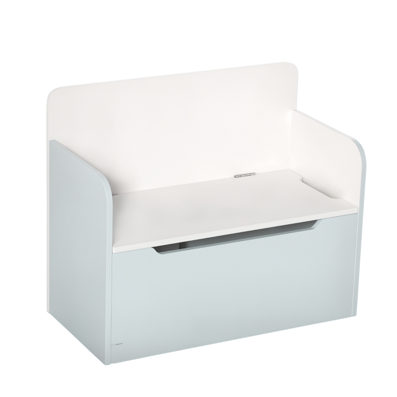 HOMCOM Coffre à jouets pour enfants banc meuble de rangement vérin pneumatique 60 x 30 x 50 cm blanc