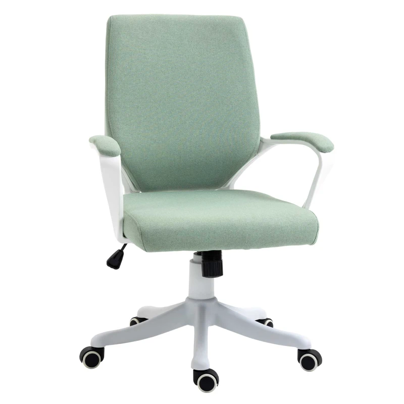 Vinsetto Silla de Escritorio Giratoria Silla de Oficina Basculante con Reposabrazos y Altura Ajustable 62x69x92-100 cm Verde