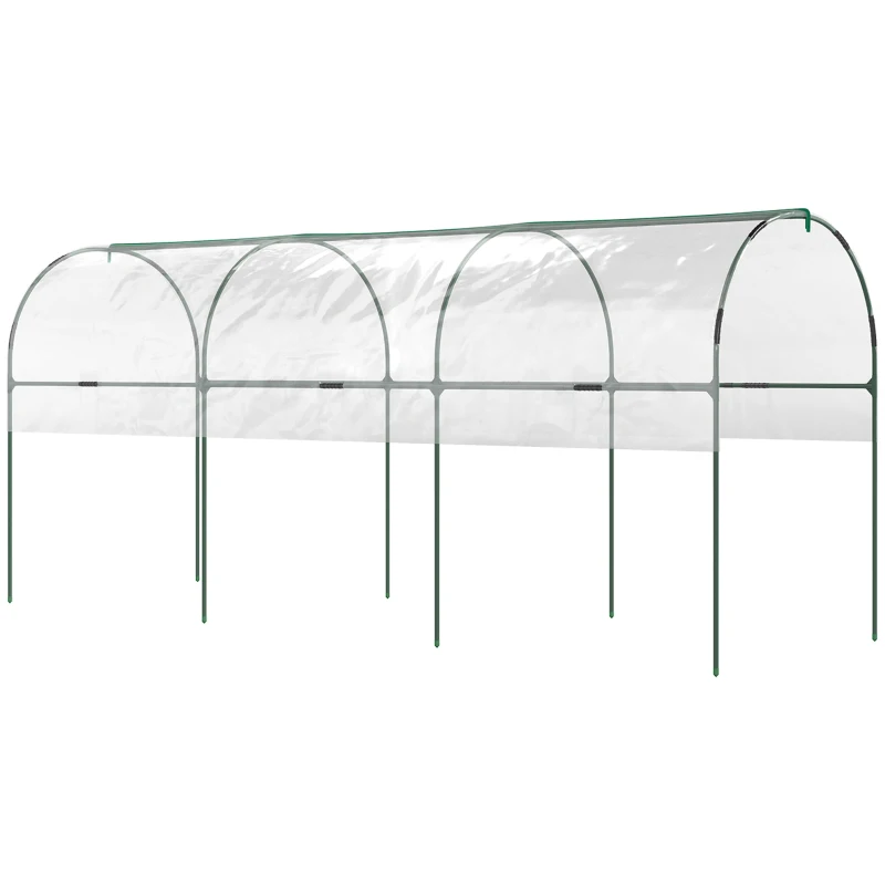 Outsunny Seră de grădină seră pentru roșii 4 arcuri din oțel pânză din PVC 4 x 1,23 x 1,71 m verde