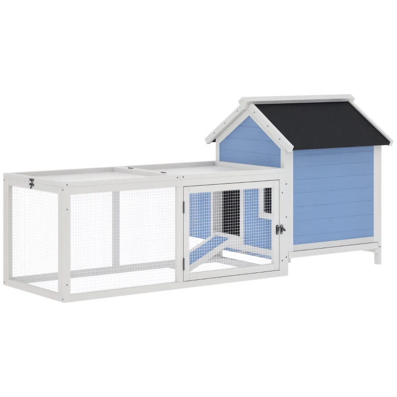 PawHut Gabbia per Galline Ovaiole con Zona Corsa e Vassoio di Nidificazione Rimovibile, Pollaio da Giardino in Legno con Tetto Impermeabile, 180x91x79 cm
