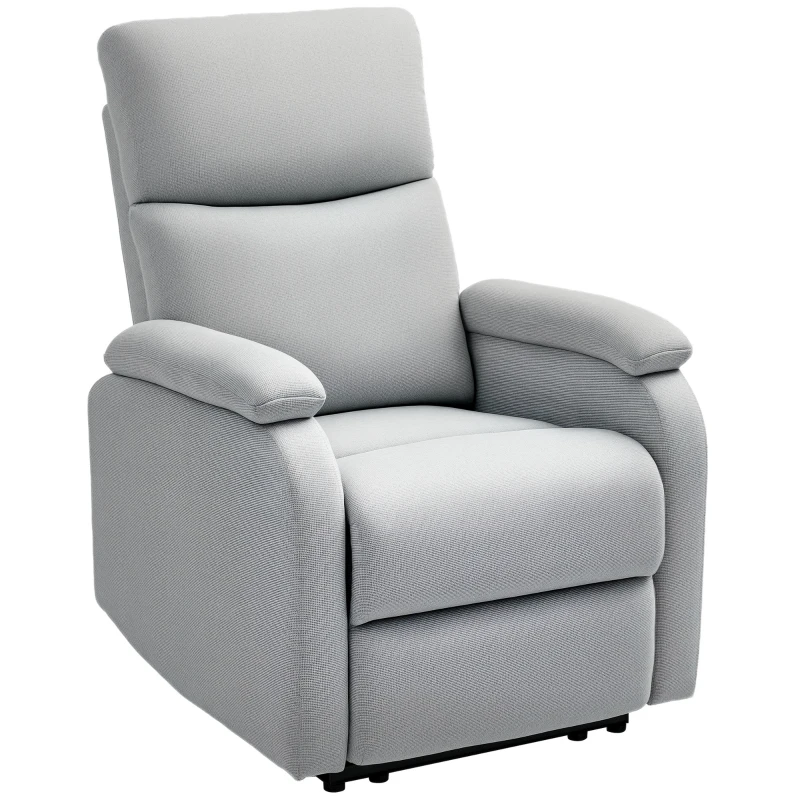 HOMCOM Recliner-Sessel, Entspannungssessel mit verstellbarer Rückenlehne, Fußstütze, Polstersessel für Wohnzimmer, Grau(m-10)