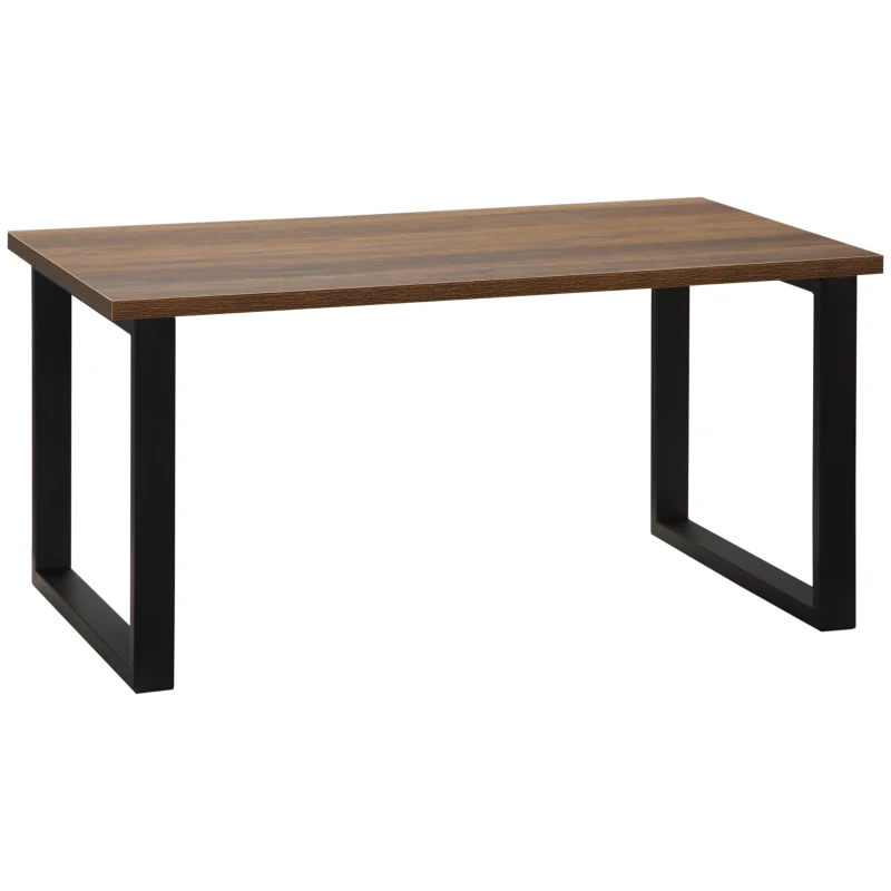 HOMCOM Mesa de Centro Rectangular de Estilo Industrial con Encimera de Madera y Marco de Acero 100x60x50 cm Natural