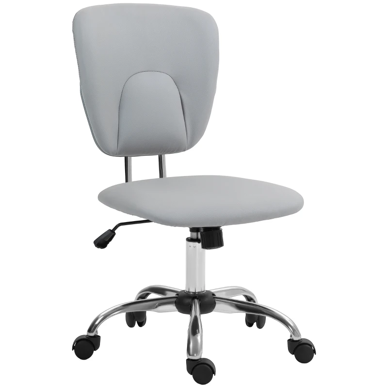 Vinsetto Silla de Oficina Giratoria con Altura Ajustable y Función Basculante para Escritorio Estudio 50x54x87,5-96,5 cm Gris