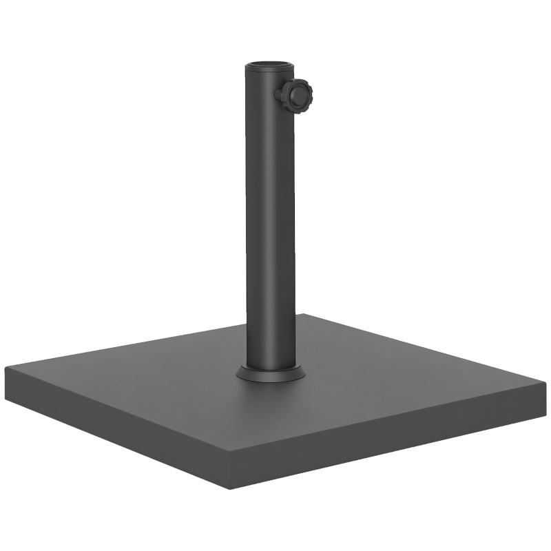 Outsunny Bază Pătrată pentru Umbrelă de Soare, Potrivită pentru Stâlpi de 38 mm sau 48 mm, 44x44x30 cm, Negru