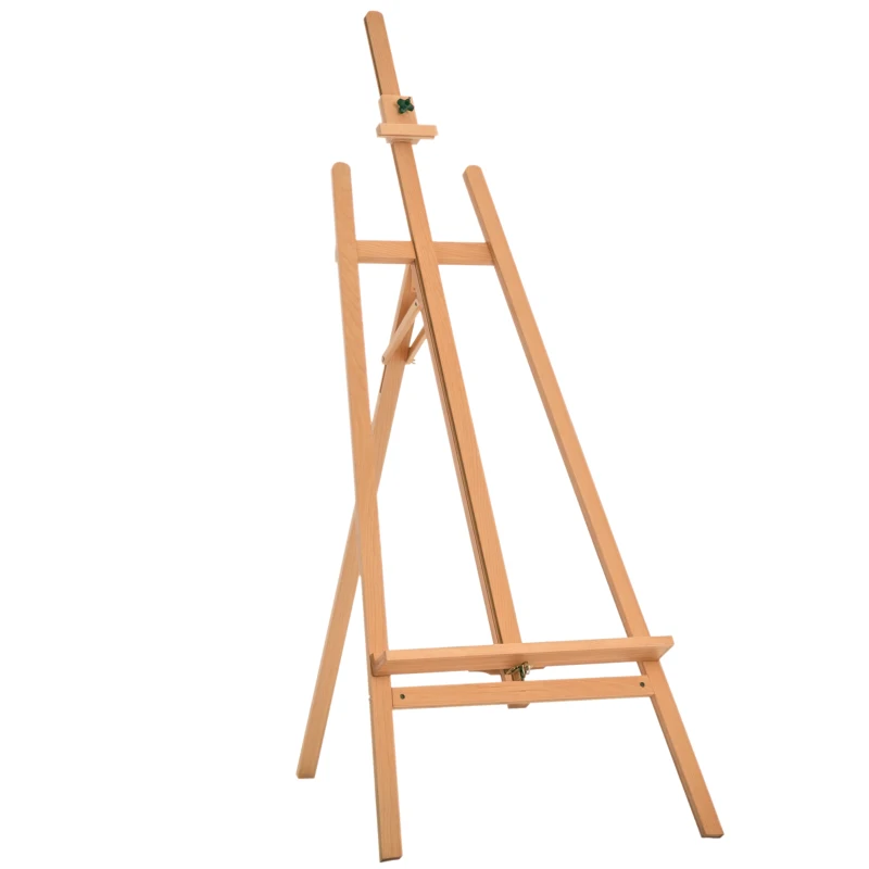 HOMCOM Chevalet d'artiste sur pieds inclinaison et hauteur réglable dim. 65L x 44l x 174-230H cm bois de hêtre clair