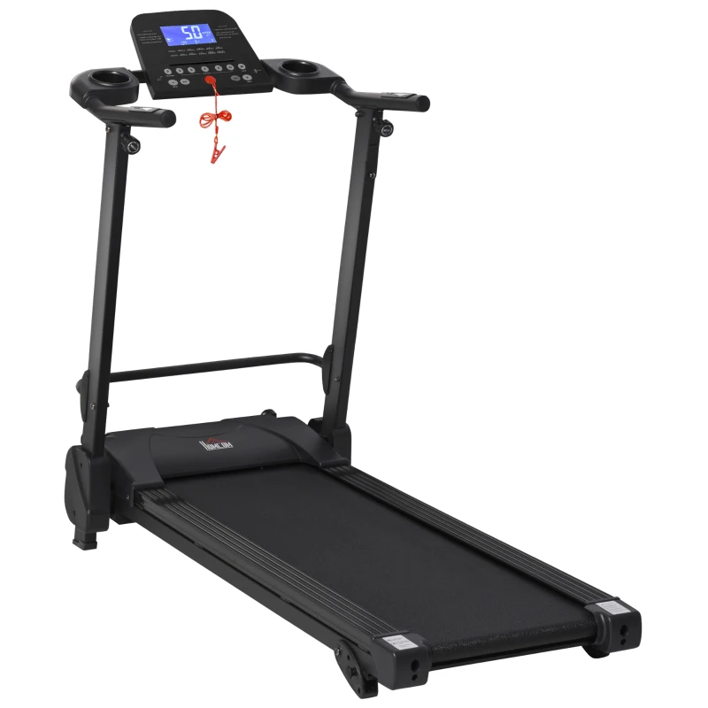 HOMCOM Tapis de course électrique pliable 1-14 Km/h 750 W écran LCD 5 programmes inclinaison réglable noir