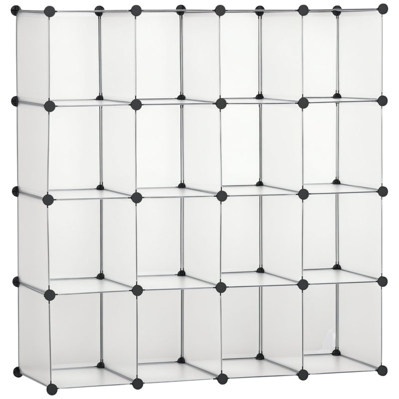 HOMCOM Modulares Regal mit 16 separaten Boxen DIY Schwarz + Weiß