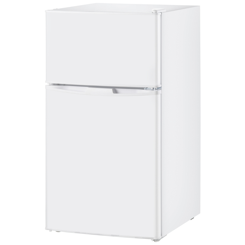 HOMCOM 88L Under Counter Fridge Freezer, Small Refrigerator with 5-Setting, 3 Star Freezer Rating, White