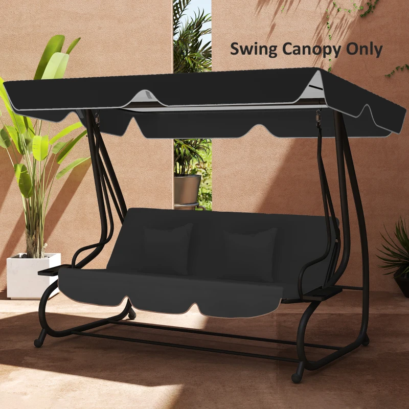 Outsunny 145 x 200Wcm Swing Chair Canopy Replacement - Black