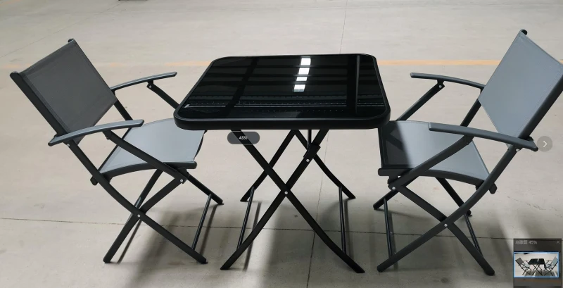Outsunny Bistro-Set Balkon-Set Balkontisch mit Stühlen, Massivholz, wetterbeständig, 60 cm x 60 cm x 74 cm, Braun