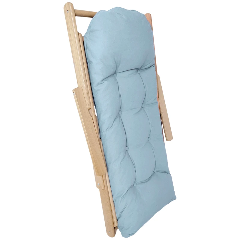 HOMCOM Fotoliu Fotoliu de salon pliabil și reglabil din lemn Fotoliu relax confortabil cu pernă capitonată groasă