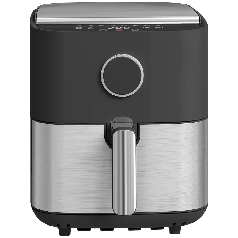 HOMCOM Friteuză cu Aer de 8L 1700W cu 8 Programe și Display LED Negru