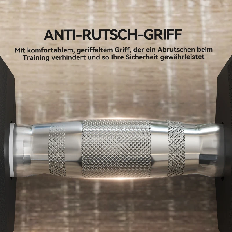 HOMCOM Halterschijf, 35 kg, Antislip Grip, Zwart + Zilver(m-5)