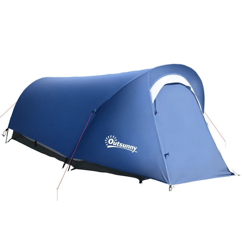Outsunny Tenda da Campeggio in Poliestere e Tessuto Oxford con Gancio Interno e Finestre a Rete, 265x140x95 cm