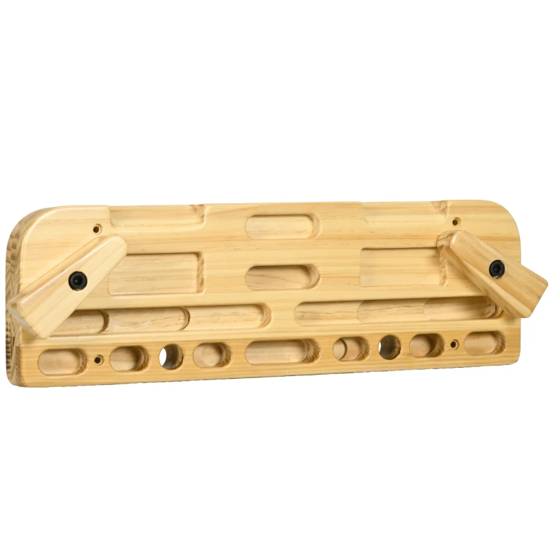SPORTNOW Poutre de escaladă mare placă de agățat antrenament cu 19 caneluri cu șuruburi de montaj 57 x 18 cm natural