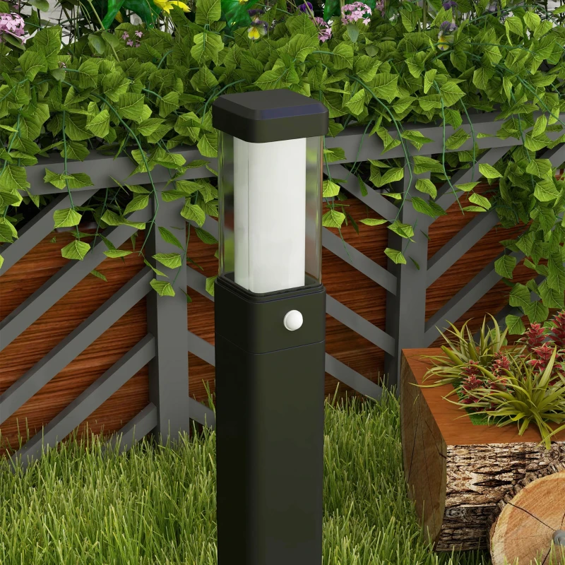 Outsunny Set de 2 lampi de exterior, stalpi luminoase LED, Etanche IP65, Lumina pentru alei si drumuri, negru