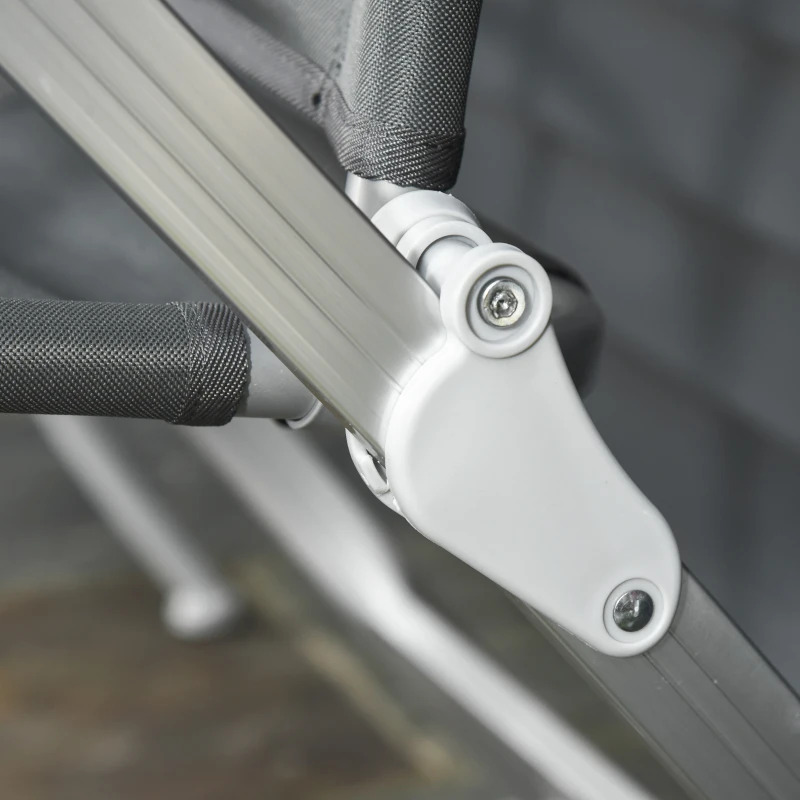 Outsunny Lot de 2 fotolii de grădină pliante fotoliu de exterior cu spătar înalt reglabil în multiple poziții și brațe