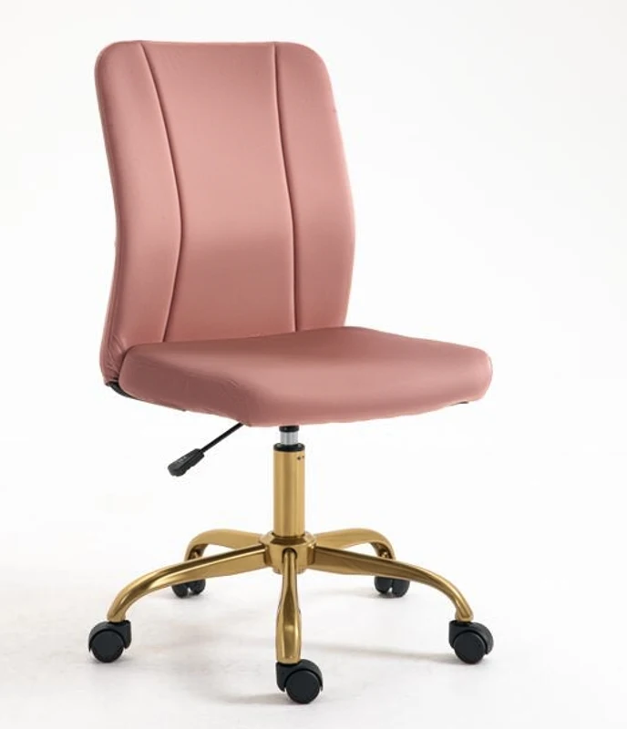 Vinsetto Chaise de bureau design contemporain fauteuil pivotant 360° ergonomique dossier incurvé hauteur réglable revêtement velours 56 x 60 x 102 cm rose et doré