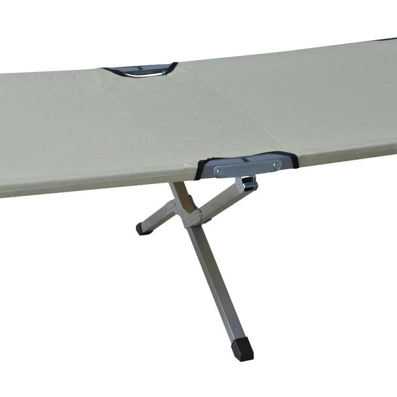 Outsunny Campingbett Feldbett Klappbett Liege inkl. Tasche 193x64x40cm (Beige)