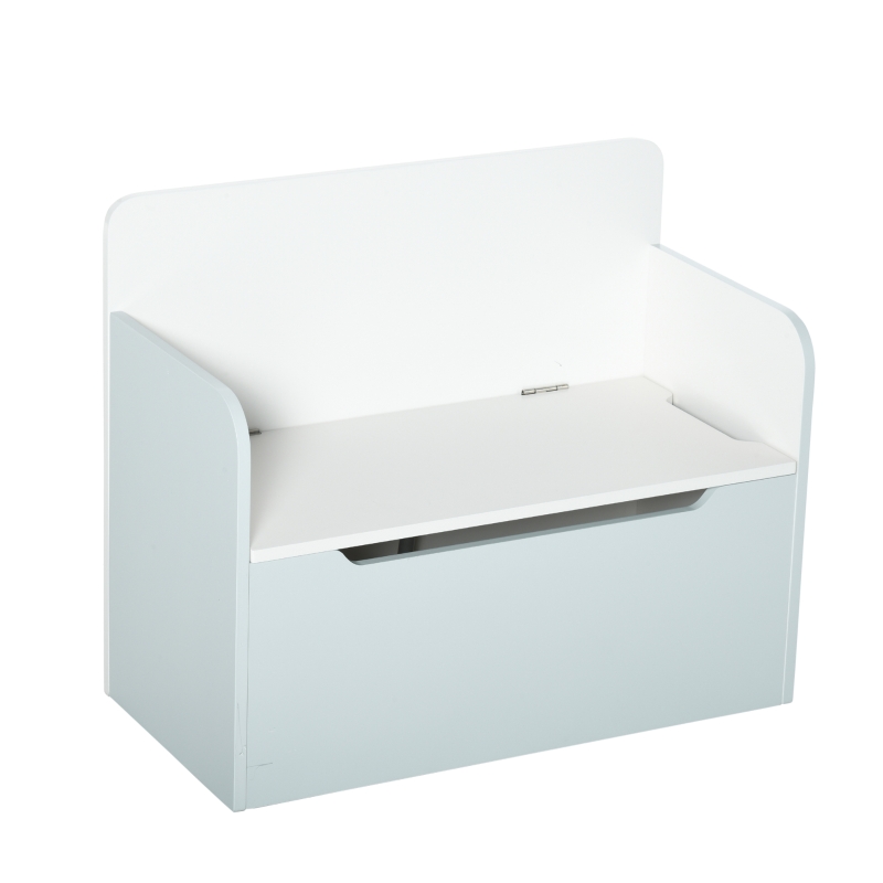 HOMCOM Coffre à jouets pour enfants banc meuble de rangement vérin pneumatique 60 x 30 x 50 cm blanc