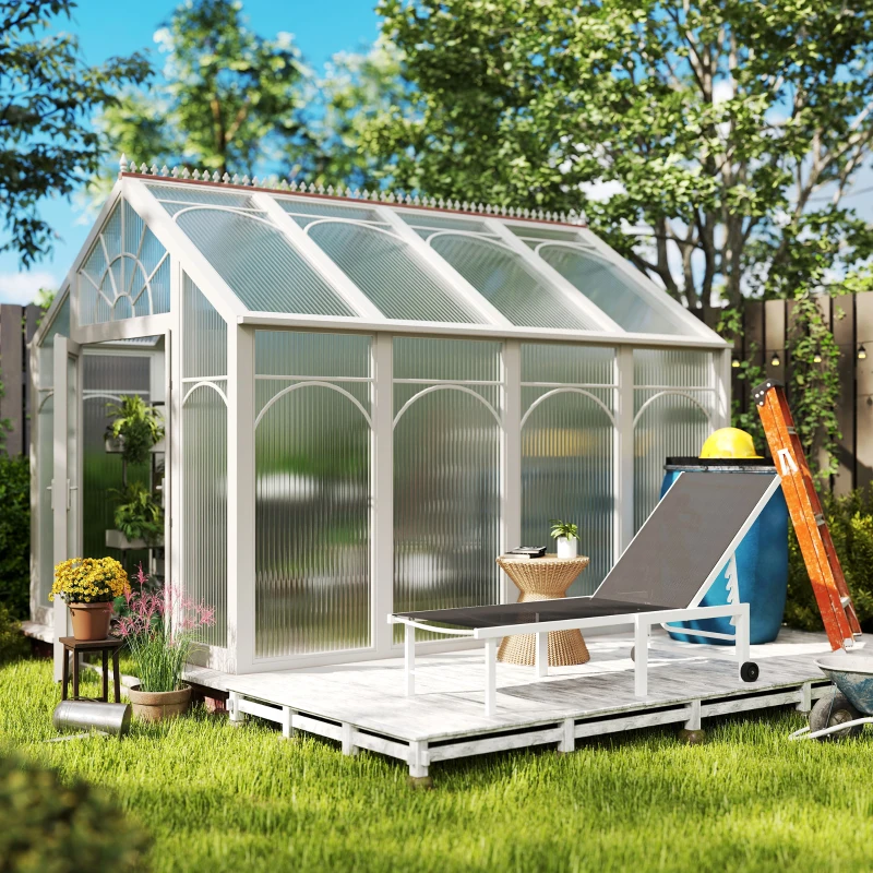 Outsunny Espreguiçadeira Reclinável de Jardim com Rodas Encosto Ajustável em 5 Níveis e Estrutura de Aço 166x60x84 cm Cinzento