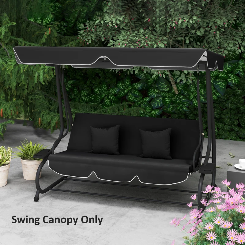 Outsunny 145 x 200Wcm Swing Chair Canopy Replacement - Black