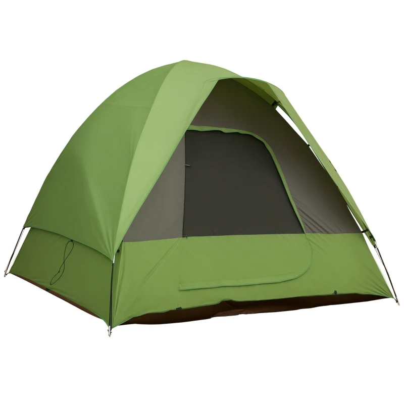 Outsunny Cort auto, cort de camping, cort de călătorie, pentru 4-5 persoane, fibră de sticlă, poliester, verde, 300 x 300 x 230 cm