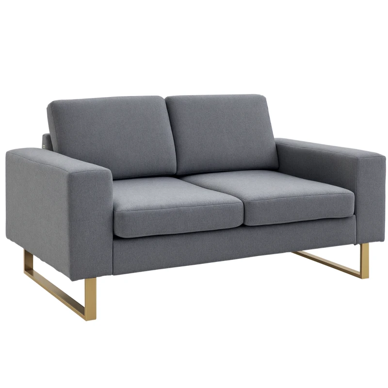 Homcom Canapé 2 Places Design Contemporain Gris Clair 160 x 82 x 78 cm