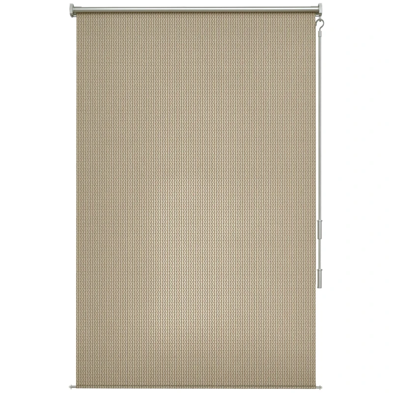 Outsunny Außenrollo, 120 x 185cm, mit Handkurbel, Wand-/Deckenmontage, Aluminiumrahmen, Beige