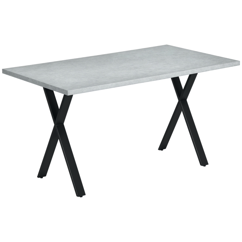 HOMCOM Esstisch, Küchentisch, Tischplatte in Steinoptik, Stahlbeine, 140 x 80 x 76 cm