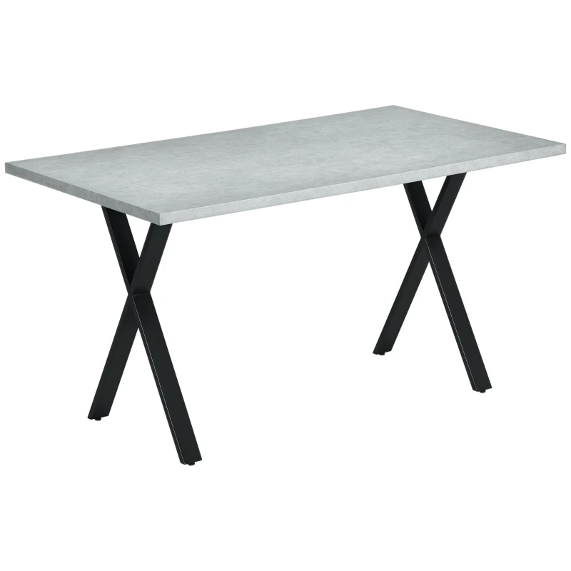 HOMCOM Esstisch, Küchentisch, Tischplatte in Steinoptik, Stahlbeine, 140 x 80 x 76 cm