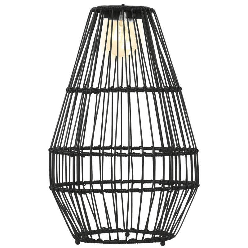 Outsunny Außenleuchte, Gartenlampe, Solarbetrieb, 8h Leuchtdauer, Einschaltautomatik, Rattanoptik, 34 x 34 x 56 cm