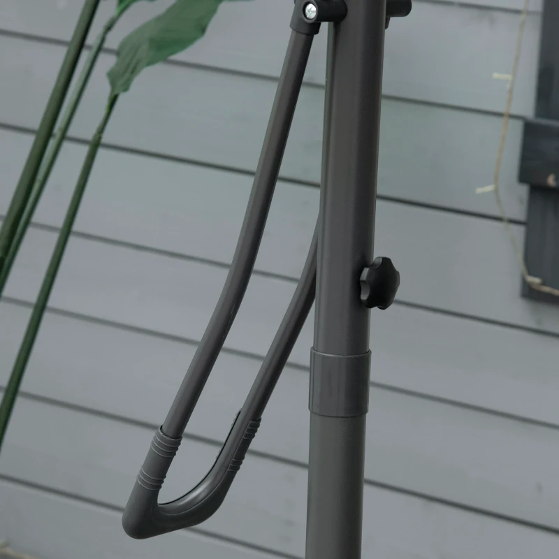 Outsunny Umbrelă de soare pătrată de exterior 2,5 x 2,5 m, umbrelă de grădină protecție UV bază cruciformă inclusă gri închis