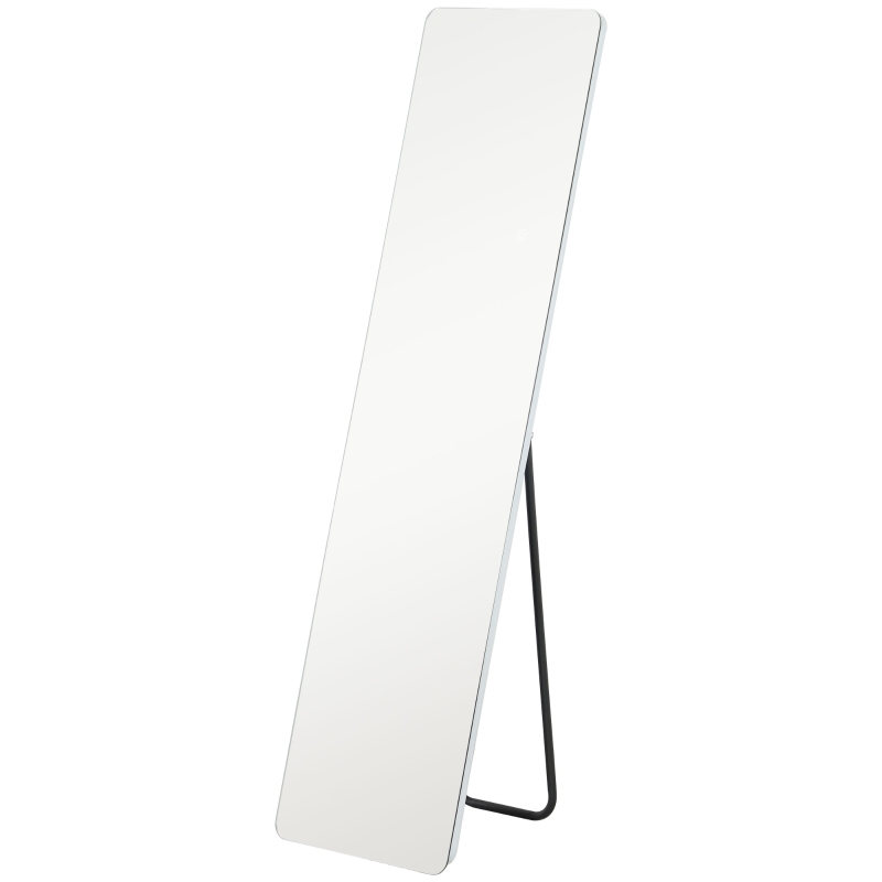 HOMCOM Espejo de Cuerpo Entero con Luz LED 150x40 cm con Iluminación de 3 Colores Función de Memoria Transparente