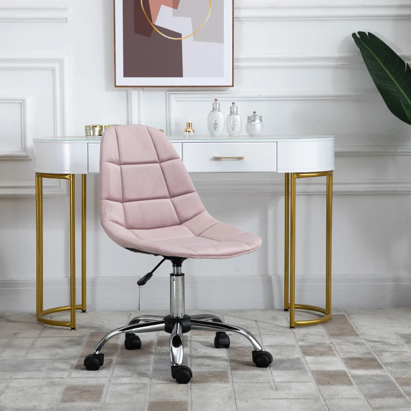 Vinsetto Scaun Pivotant pentru Birou Ergonomic Reglabil Roz
