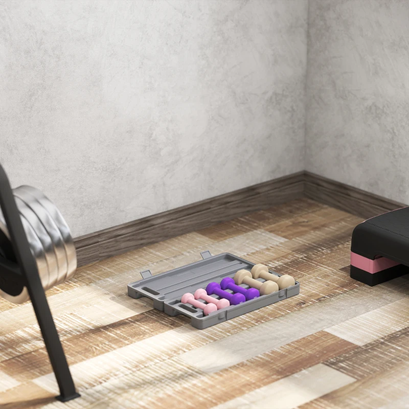 HOMCOM Ensemble d'haltères 6 pièces avec mallette, poids, 0,5 kg, 1 kg, 1,5 kg ajustable pour la maison, salle de sport