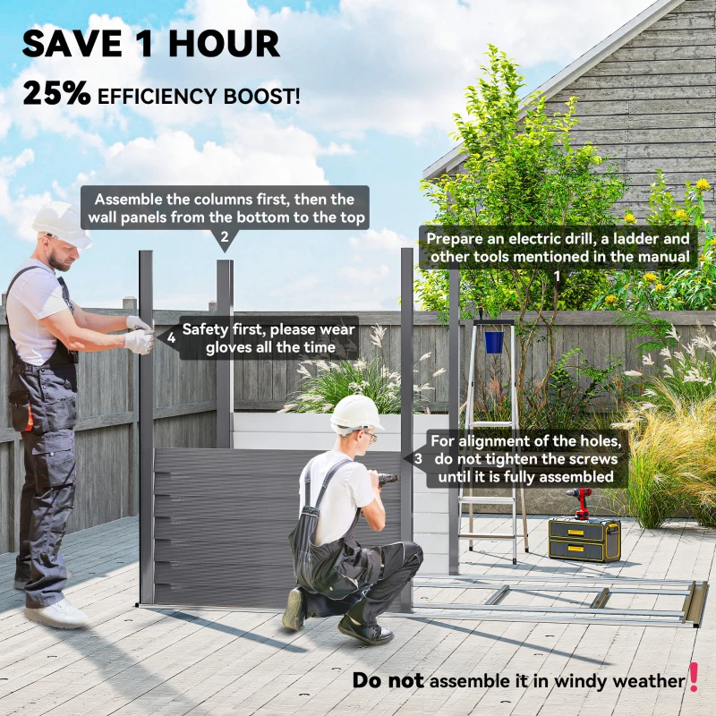 Outsunny 5 x 9ft Galvanised Metal Garden Shed with Foundation Kit, Outdoor Lean-to Shed, Tool Storage House with Lockable Doors, Gloves and 2 Air Vents for Patio, Garden, Grey