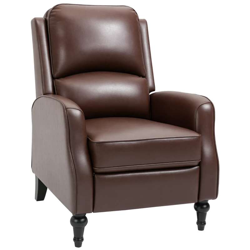 HOMCOM Poltrona Relax Reclinabile 90° e 150° Manuale per TV, Soggiorno, Camera, Design Moderno in Pelle 73x86x104cm