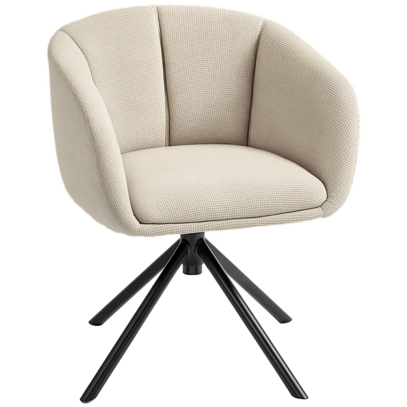 HOMCOM Fotoliu Pivotant la 360°, Fotoliu din Material Textil pentru Living și Birou, 58,5x59x78,5 cm, Gri Deschis