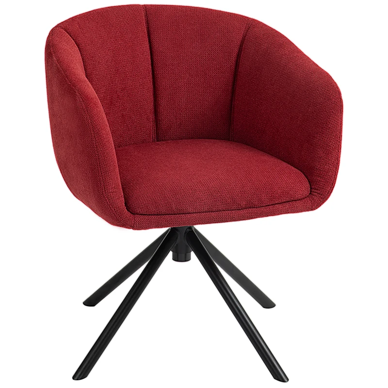 HOMCOM Fotoliu Pivotant la 360°, Fotoliu din Material Textil pentru Living și Birou, 58,5x59x78,5 cm, Roșu