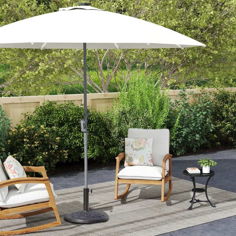 Outsunny 14kg Round Garden Parasol Base Holder Decorative Resin Market Umbrella Stand with Adjustable Coupler, Bronze