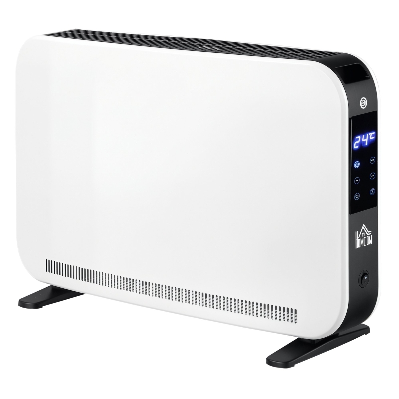 HOMCOM Calefactor Eléctrico 1830-2180W con 3 Modos Pantalla Táctil LED Termostato Regulable Temporizador para 12-18 ㎡ Blanco
