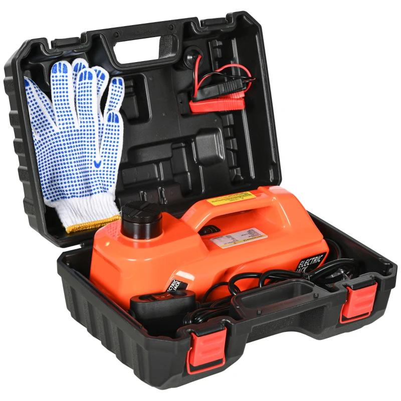 DURHAND Kit de Gato Eléctrico para Coche 12V 15,5-45cm Kit de Elevación de Automóvil 5 Toneladas 40x27,5x18cm Naranja