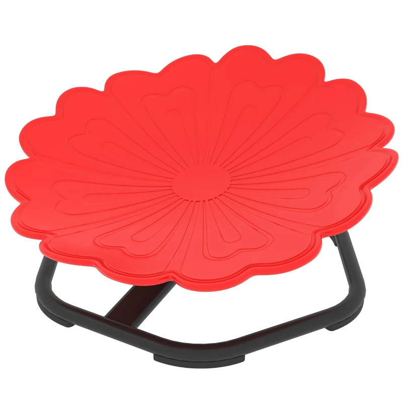 AIYAPLAY Flower-Shaped Sensory Spinning Chair with Non-Slip Base for Balance/Coordination, Red