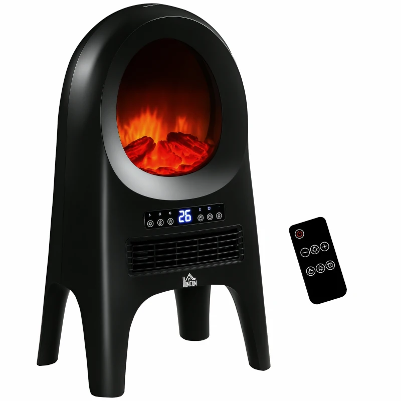 HOMCOM Termoventilatore a 3 Modalità di Riscaldamento con 3 Temperature Regolabili, 33.7x25.5x60.4 cm, Nero