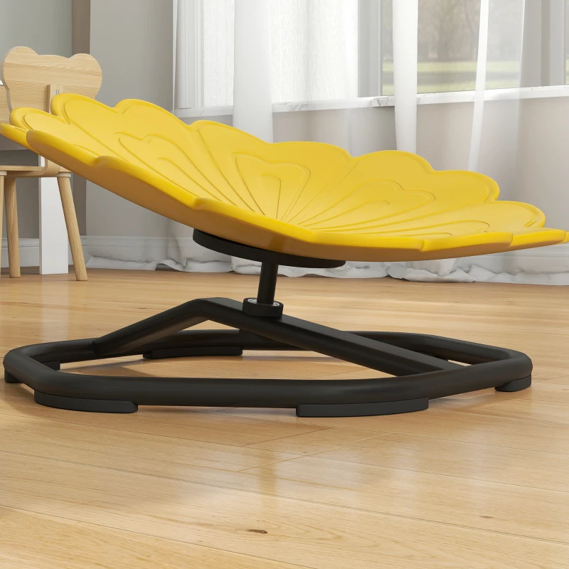 AIYAPLAY Sedia girevole sensoriale per bambini, sedile girevole per l'allenamento dell'equilibrio e della coordinazione, giallo